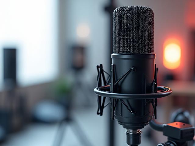 Close up of professional recording setup for a coach