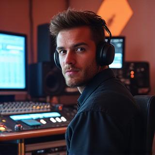 Rivette Harala at a mixing desk